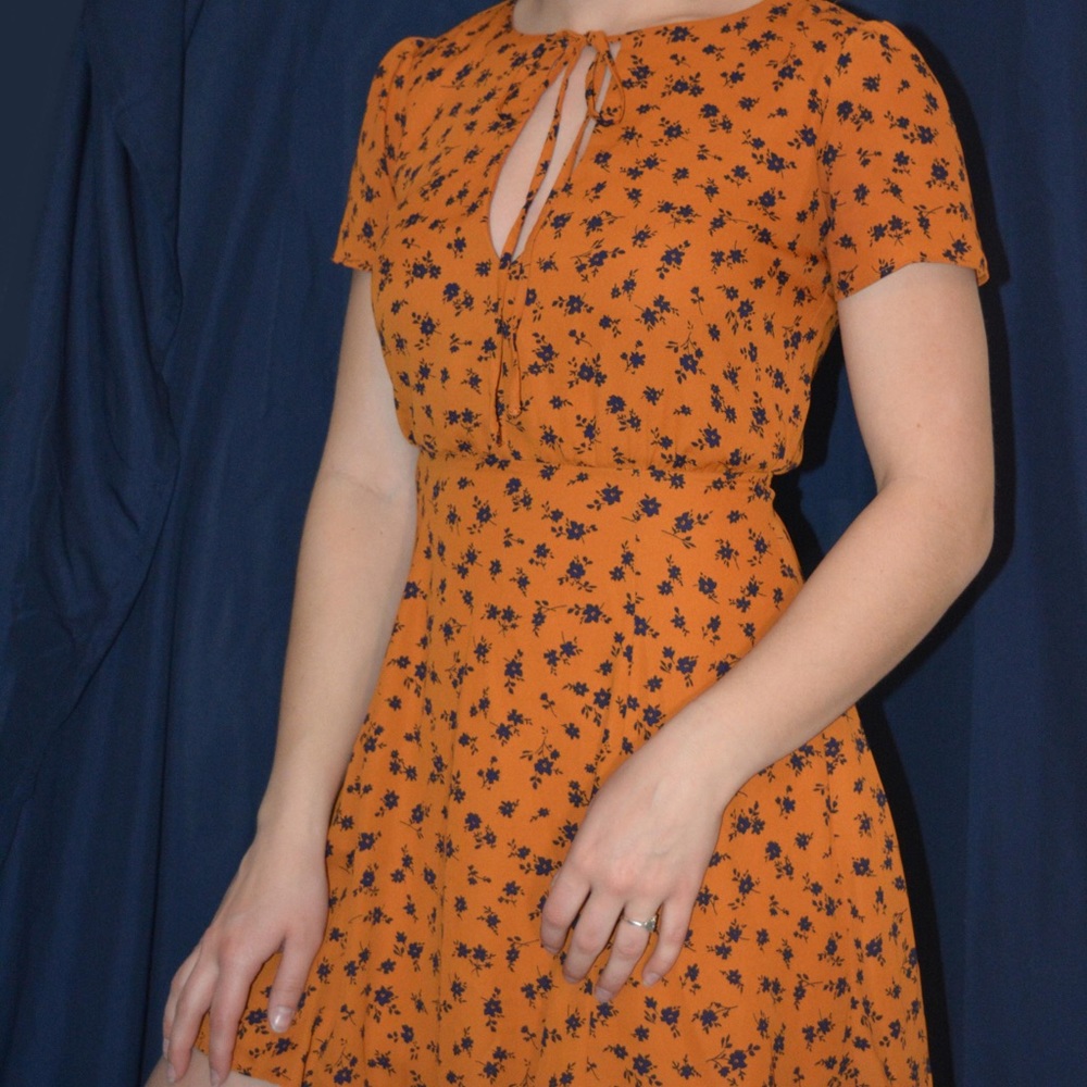 Orange and floral dress